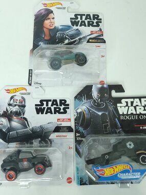 Hot Wheels Star Wars K-2SO Wrecker Cara Dune Character Car Lot of 3 NEW